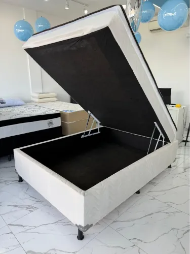 Cama Box Casal Baú + Colchão acoplado Soft Flex (Molas Ensacadas Individuais)