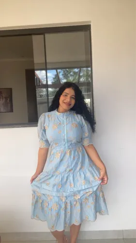 Vestido lese bordado tamanho G