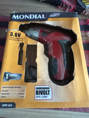 Parafusadeira Recarregável, Mondial, Vermelho/Preto, 3,6V, Bivolt - FPF-05