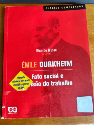 Livro Émile Durkhein: Fato Social e divisão do trabalho
