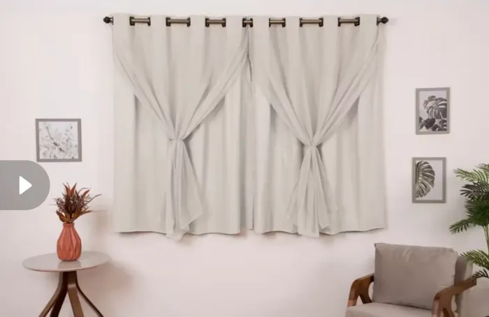 Cortina Blackout PVC com tecido 2m x 1,40m - Cor Bege (NOVA)