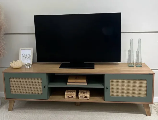Rack Retrô para TV até 75 Polegadas MDF 180cm 2 Portas