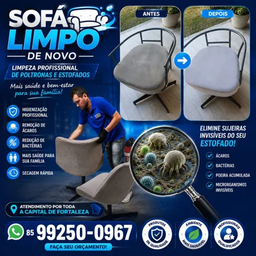 Limpeza e higienização de sofá em Fortaleza 