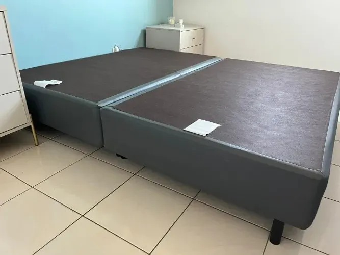 Base cama queen box Ortobom Cinza (Usada - ótimas condições)