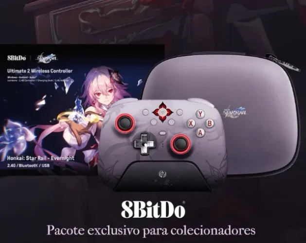 Controle 8bitdo Ultimate 2 Wireless Honkai Star - Evernight Edição Limitada Novo Lacrado
