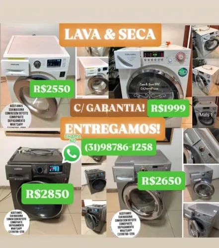 Lava e Seca e Lavadoras c/ Garantia Entregamos