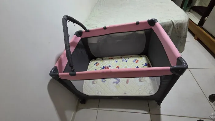 Berço Cercadinho Portátil Baby Style (Rosa)