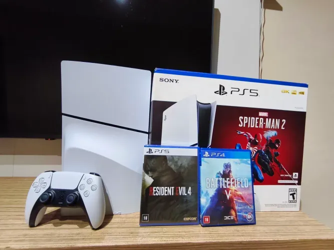 Ps5 slim mídia física - aceito Ps4 ou Xbox series S como parte de pagamento - cartão 