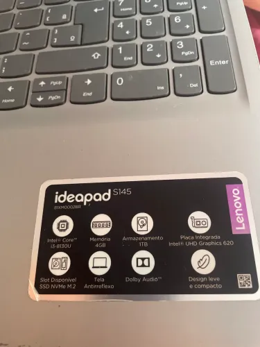 Vende-se notebook Lenovo ideapad s145 em excelente estado de conservação