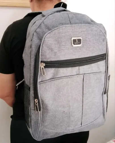 Mochila Escolar Sport Grande Com 5 Bolsos Nova Cor Preta