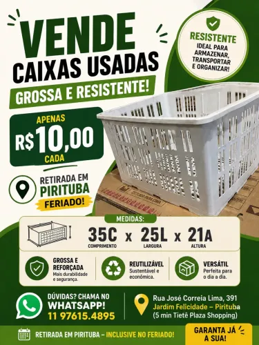 Caixas de Plástico usada reforçada