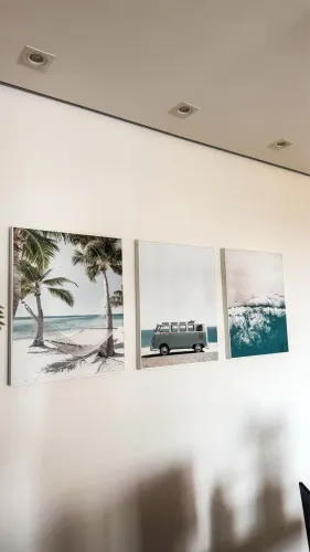 Kit de 3 quadros decorativos praia 50x40