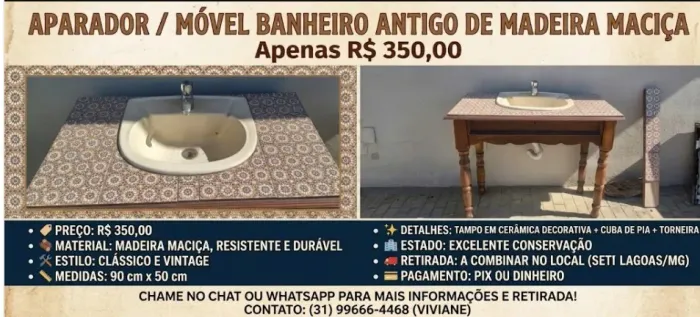 Pia de Banheiro retro
