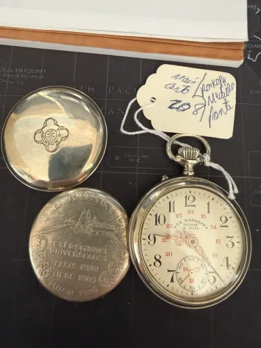 Relógio bolso a corda Roskoph medalha Milan 1906 Com coroa assinada