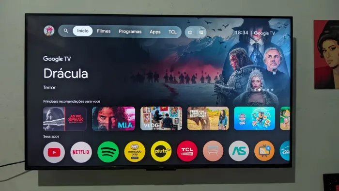 SMART TV PRO TCL 43 POLEGADAS ULTRA HD 4K COM GOOGLE TV, DOLBY VISION E ATMOS, HDR10+ WIFI