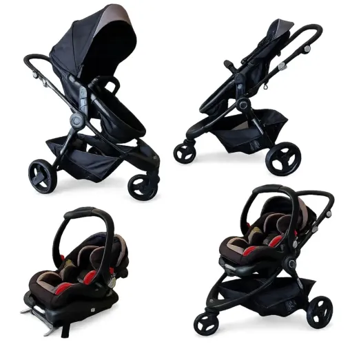 Carrinho de Bebê importado com Moisés, Bebê Conforto e Base.
