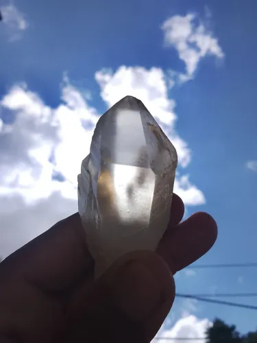 Ponta de Quartzo Hialino Natural - Cristal de Rocha 9cm
