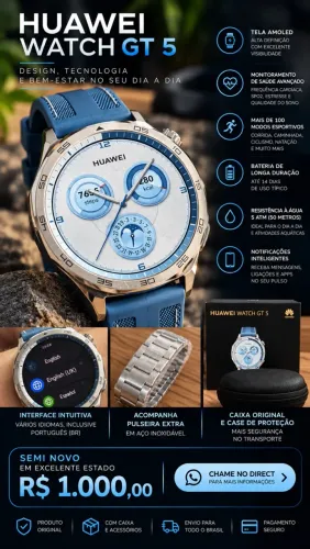 Relógio Huawei GT 5 Pulseira extra
