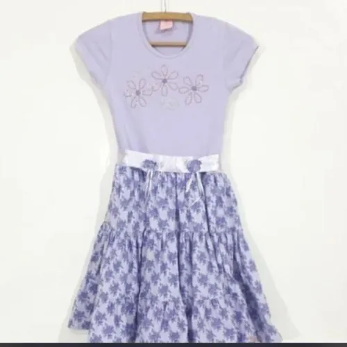 Lote roupas infantis menina tam 8 vestidos, blusinha e saia