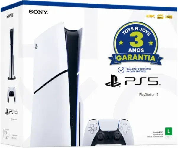 PS5 Slim 1TB Midia Física + 03 Anos de Garantia