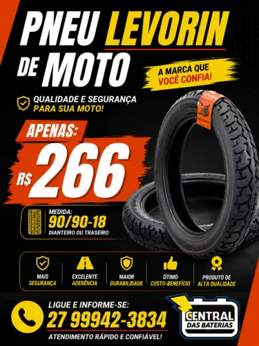 Pneu Levorin 90/90-18 com Qualidade e Preço Imbatível