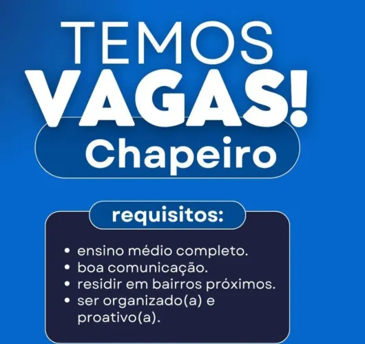 Vaga para chapeiro com experiência