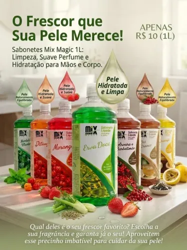Sabonete líquido Mix Magic 1 Litro 