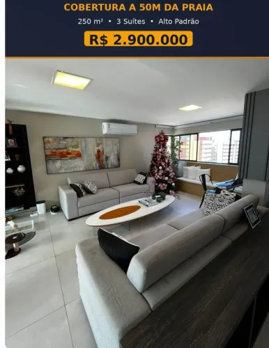Cobertura Garden de 250 m² com 3 suítes na Ponta Verde a 60 m da Praia
