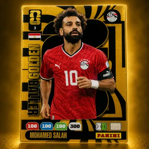Card Golden Baller Mohamed Salah Panini Adrenalyn XL FIFA World Cup 2026
