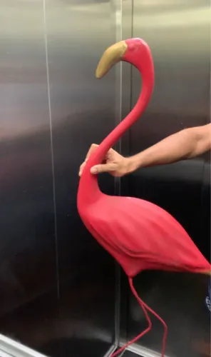 Escultura fibra Flamingo