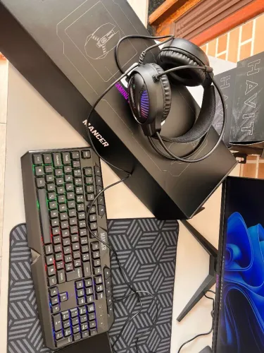 KIT GAMER Mancer ORC V2, Rainbow, Teclado ABNT2, Mouse 6400DPI, Mousepad, HEADSET 40MM