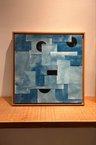 Quadro colagem papel cartao