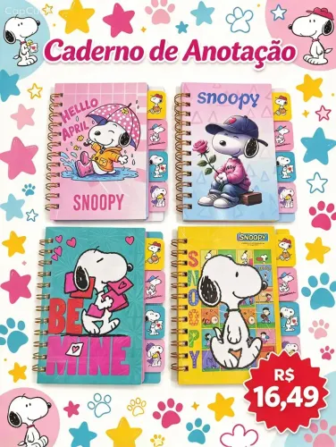 Caderno de anotação snopy 
