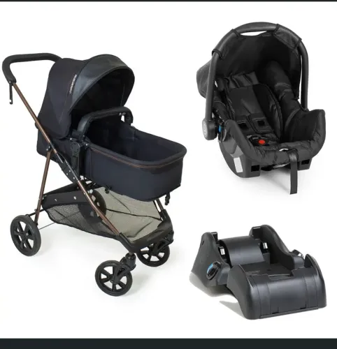Carrinho de bebê + bebê conforto + suporte 