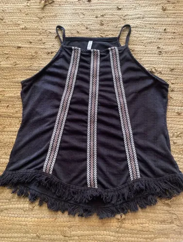 Blusa de alcinha preta P 