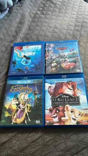 Kit 4 Filmes Blu-Ray Animações Disney/Pixar - Versões 3D e Clássico