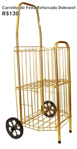 Carrinho de Feira Resistente Dobravel