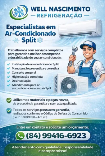 instalação e limpeza de ar-condicionado 150 reais 