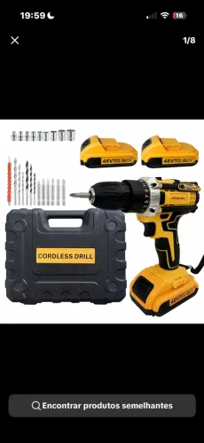 Parafusadeira Furadeira 48V 1/2 Baterias Com Maleta / Caixa e Acessórios Completo