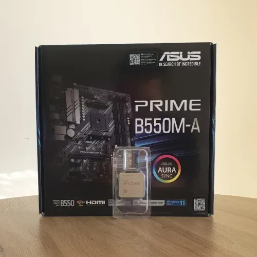 KIT UPGRADE RYZEN 5 5600 + PLACA MAE ASUS PRIME B550M-A AMD MATX NOVO!