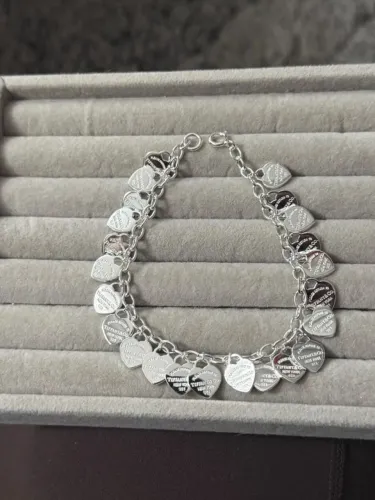 pulseira tiffany multicorações prata 925 legitima