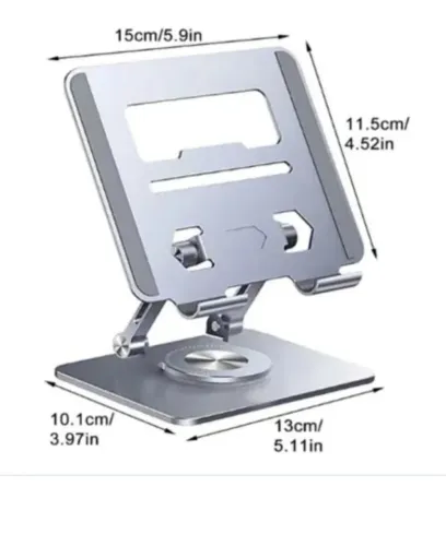Suporte de alumínio ajustável para notebook e tablet gira 360