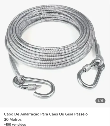 Cabo de aço para amarração para cães