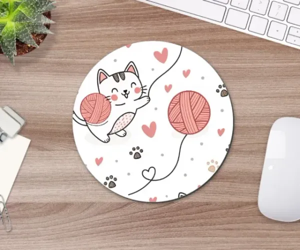 Mouse Pad Gato Fofo 19cm