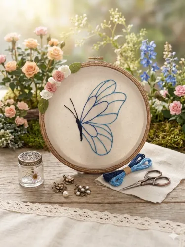 Quadro bastidor decorativo borboleta presente enfeite decoração