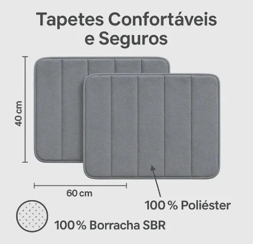 Kit 2 Tapetes Soft antiderrapantes