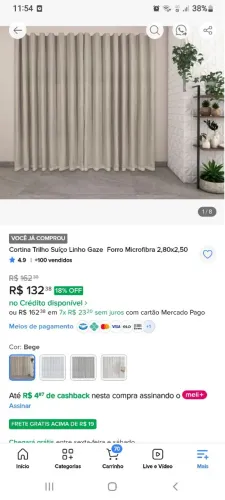 Cortina para trilho