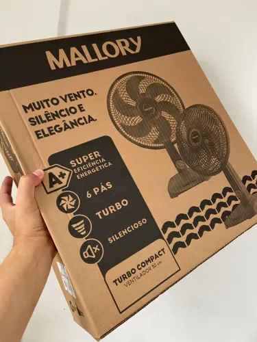 Ventilador de Mesa Mallory 30cm Turbo Compact Preto an8