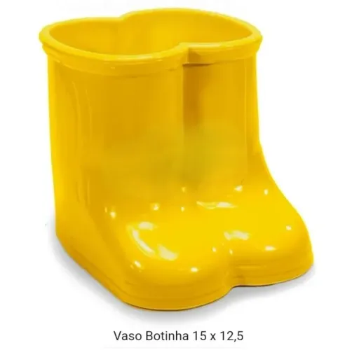 Vaso Decorativo Botinha Amarelo | 15 x 12,5 cm - Novo