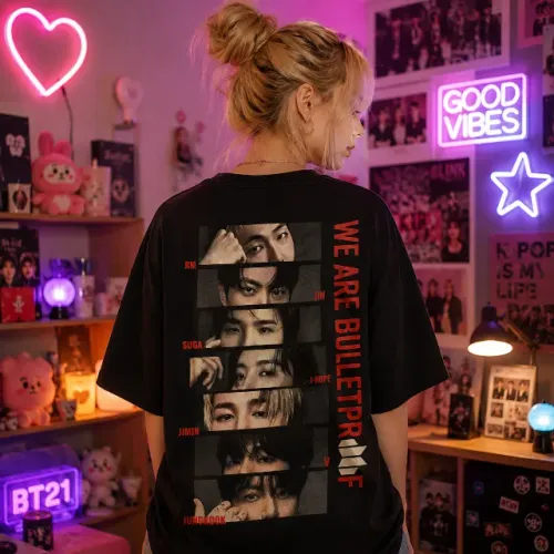Camiseta FanArt Anime - BTS We Are Bullet